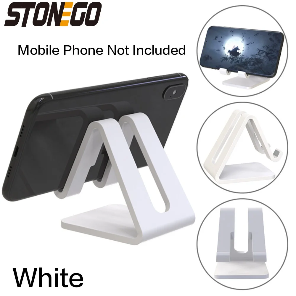 STONEGO 1 szt. Uchwyt na telefon przy biurku trójkątny stojak przenośny do Tablet z funkcją telefonu komórkowego uniwersalny plastikowy stojak na telefon: Pomarańczowy