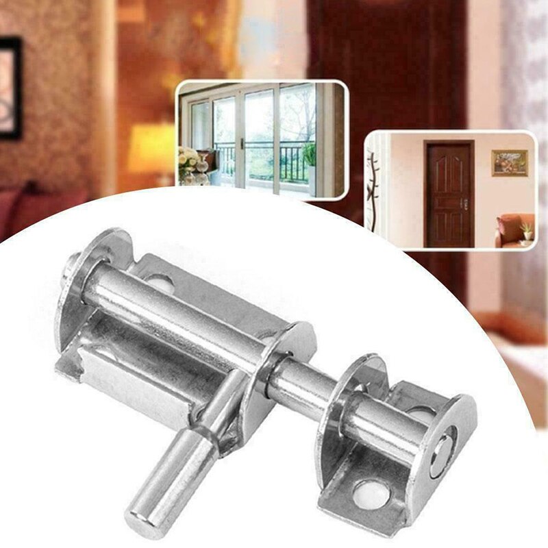 Hasp Door Latch Lock Sliding Rust Proof Furniture Safety Repair Bathroom Silver