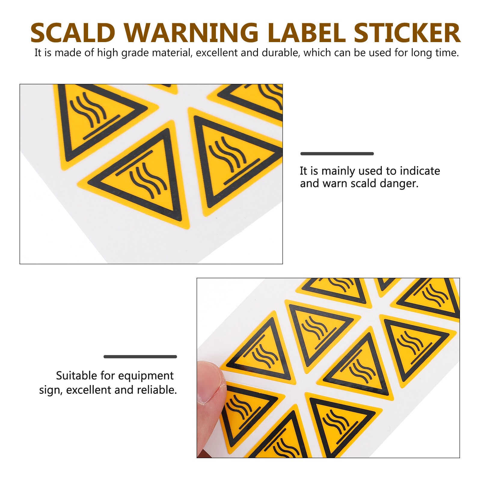 10pcs Caution Scald Sticker High Temperature Warning Decals for Equipment