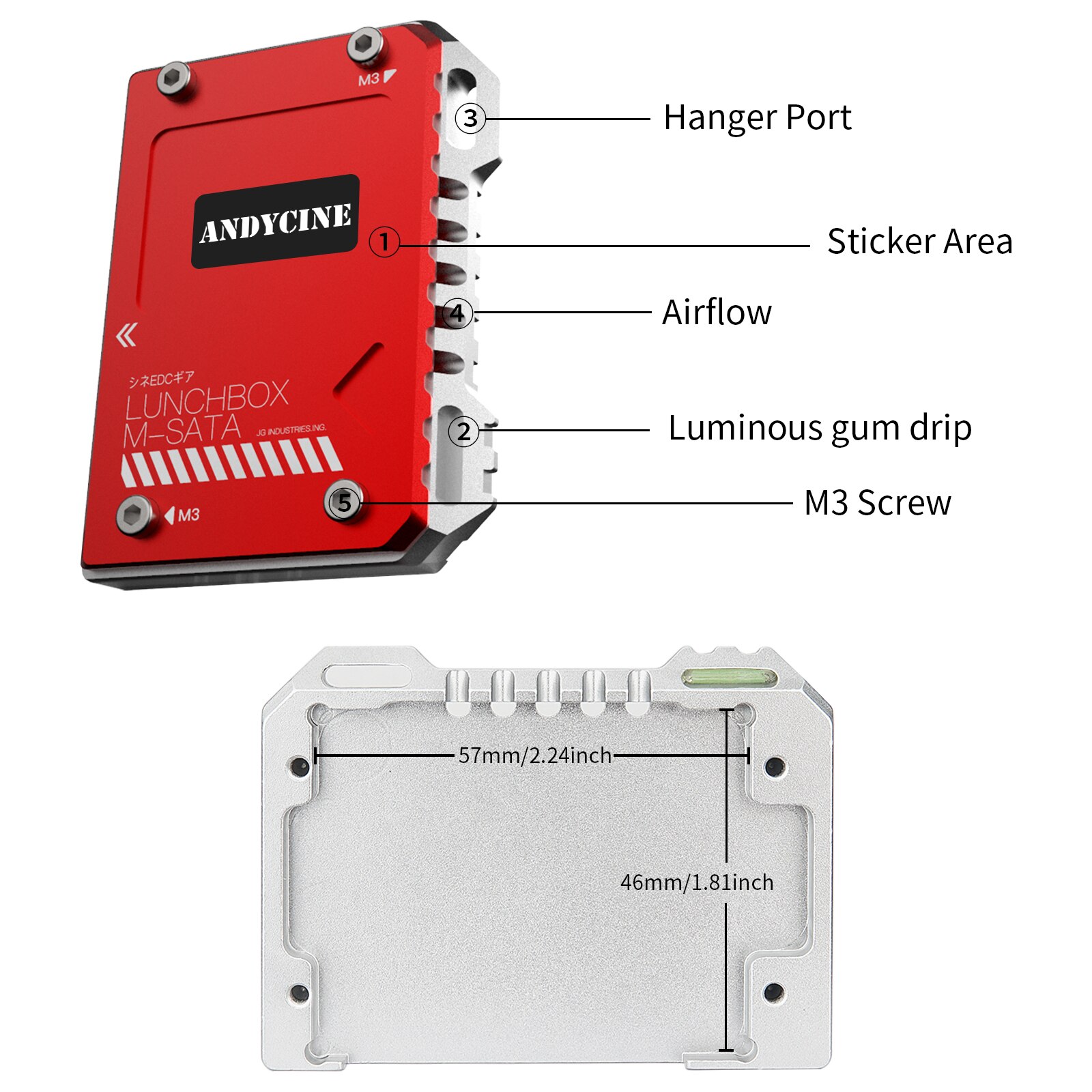 Andycine Lunchbox Warmteafvoer Harde Schijf Behuizing Box Msats Naar Sata Aluminium Voor Atomos Ninja V Ssd Case