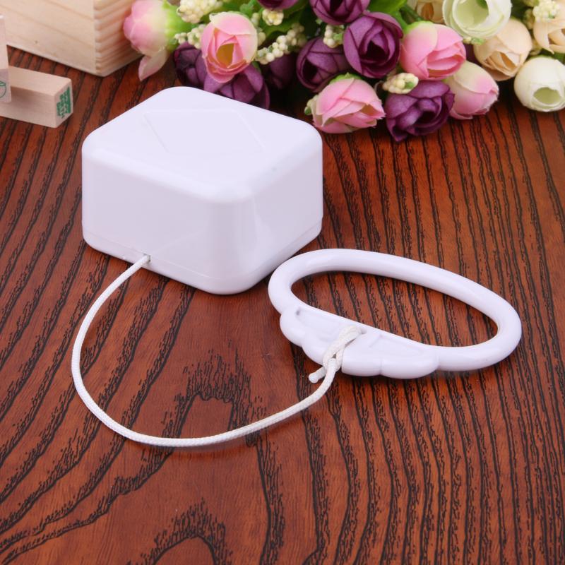 ABS Plastic Pull Ring Music Box White Pull String Clockwork Cord Music Box Infant Kids Bed Bell Rattle Toy For Birthday