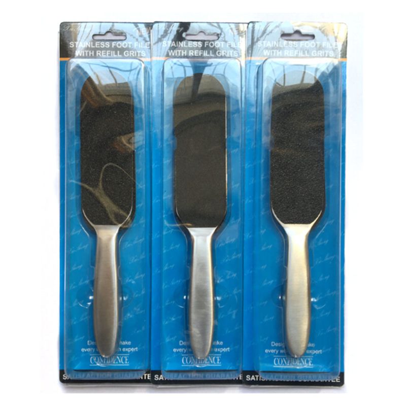 21.3Cm X 3.4Cm Pedicure Eelt Remover Rvs Voetrasp File 10 Dubbelzijdig Vervanging Grutten Pad Hak Scrubber