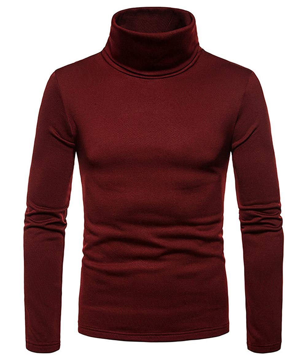 Mens Thermal Turtle Neck Skivvy Turtleneck Sweaters Stretch Shirt Tops