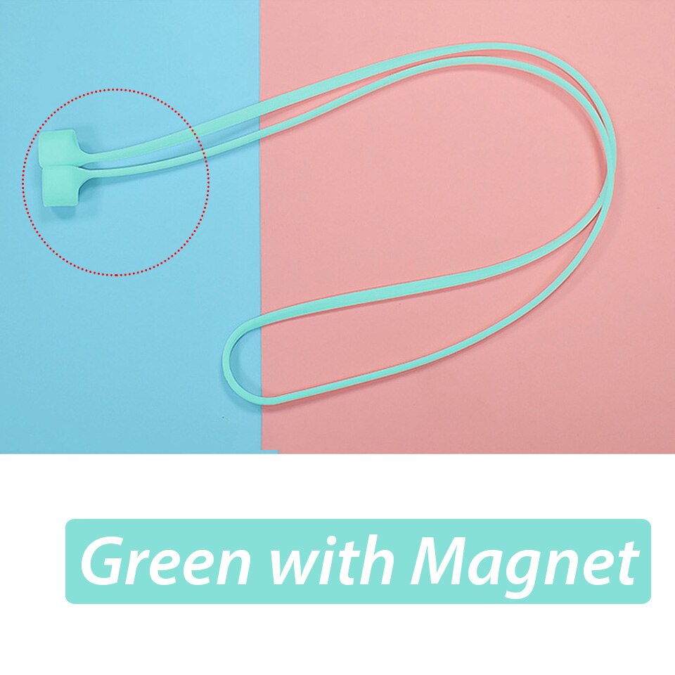 Para a apple airpods pro anti-lost fone de ouvido cinta magnético earhook silicone string para airpods pro 2 ímã anti acessórios perdidos: green with magnet