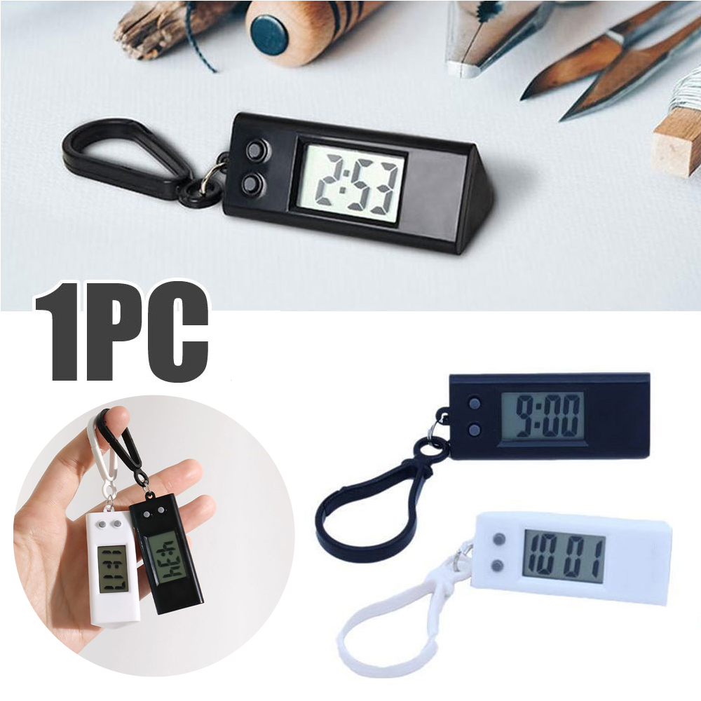 Digitale klok Student Mini elektronische klok sleutelhanger Elektronisch driehoekig horloge Digitale tafeltijdweergave Klok hangende sleutelhanger