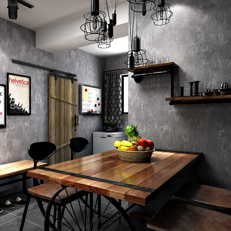 American Country Dark Green Wallpaper Solid Color Retro Nostalgic Style Bedroom Living Room Non-Woven Background Wallpaper