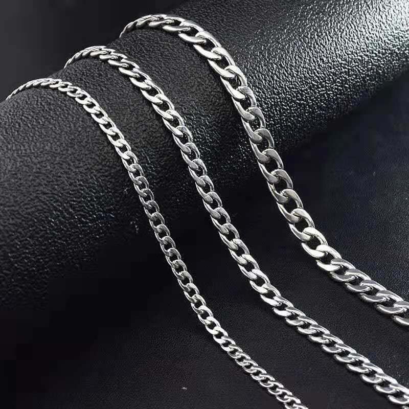 Cuba Stainless Steel Chain Necklaces for Women Men Long Hip Hop Necklace on The Neck Collar Jewelry Accessories