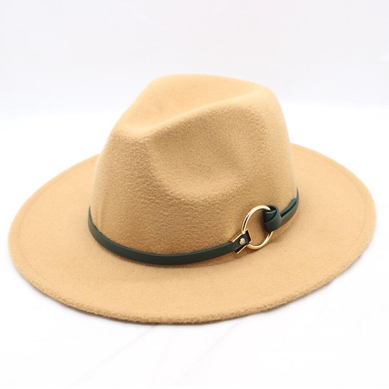 BING YUA HAO XUAN Brand Ladies Fedora Hat Wool Wide Winter Cap Felt Hats Women Hat Children: khaki