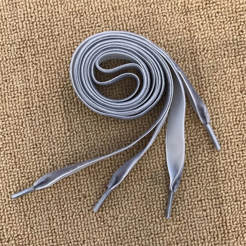 Lacets en velours pour femmes et hommes, 2 pièces, longueur 110CM, largeur 1.6 cm, noir, blanc, bleu, chaussures de sport colorées, décontractées, tendance: GRAY