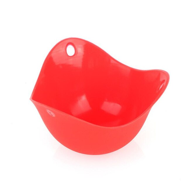 Egg Poacher Silicone Pancake Egg Poach Pods Baking Cup Kitchen Cookware Bakeware Tool Utensil CF-150: 4PC red