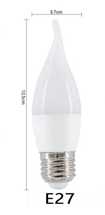 10Pcs E27 E14 Led Kaars Lamp Ac 220V Led Licht Kroonluchter Lamp Kaars Lamp 7W 9W lamp Decoratie Licht Warm/Wit Energiebesparing: E27 Pull the tail / 7W  Warm white