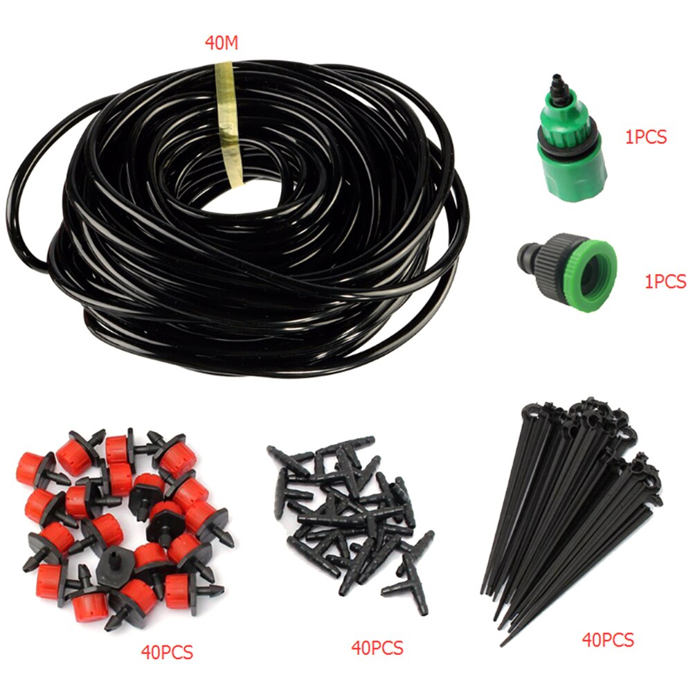 10M-50M manguera de riego automática de jardín planta de goteo aerosol para flores sistema de riego por goteo automático Kits de riego de jardín manguera: 40M