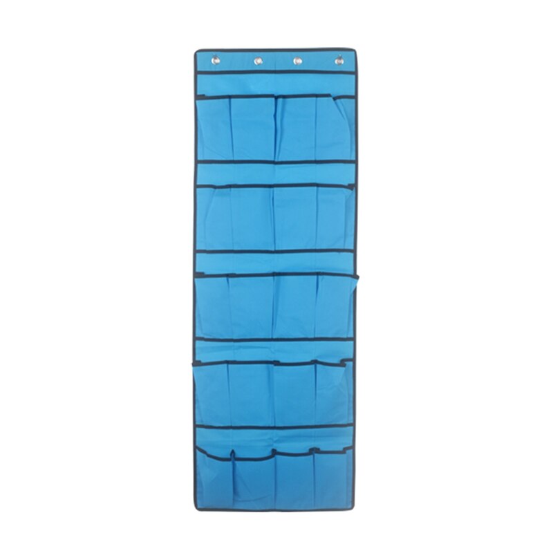Schoenenrek hanger deur hangende schoenenhanger non-woven stof schoenenrek 20 roosters rek schoenenrek transparante schoenenopslag: Blauw