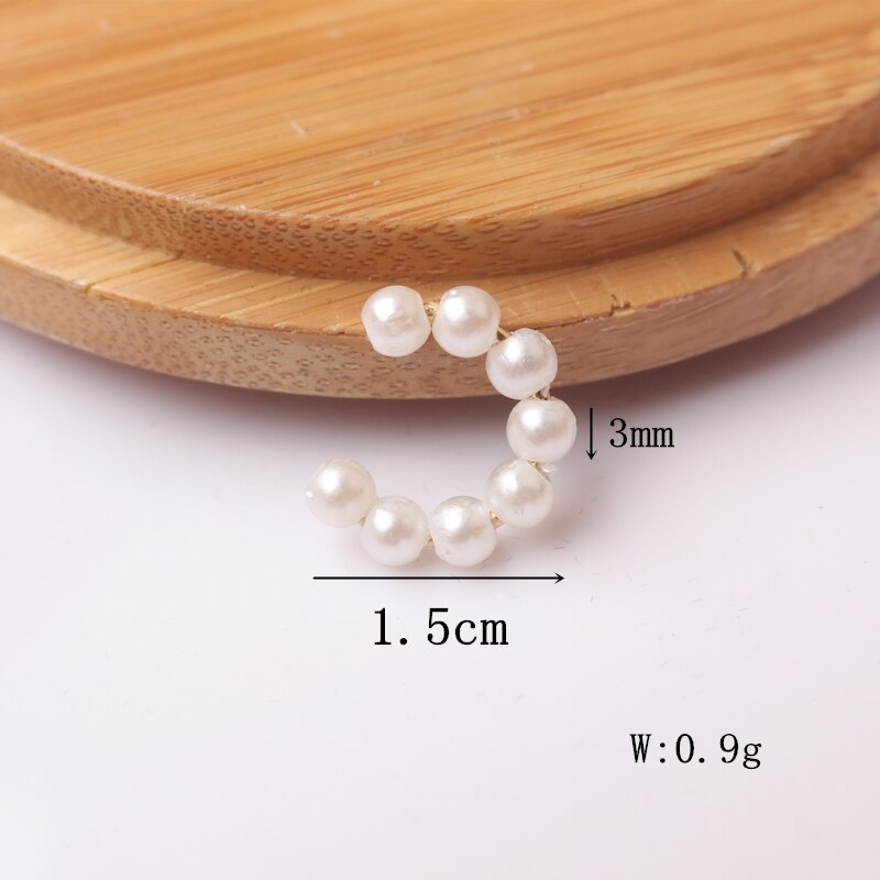 1PC Einfache C geformt Nachahmung Perle Clip Ohrringe Für Frauen Minimalistischen Ohne durchbohren Ohr Knorpel Earcuff Schmuck