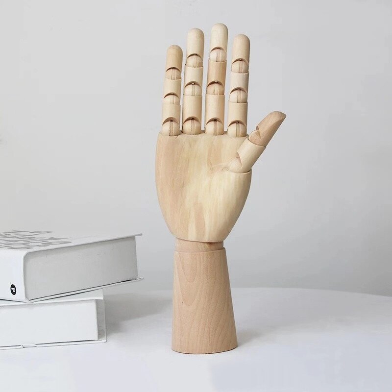 Wooden Hand Drawing Sketch Mannequin Model Wooden Mannequin Hand Movable Limbs Human Artist Model Office Desktop Ornaments: 30cm right hand