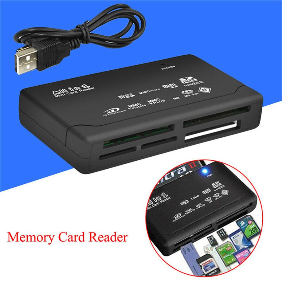 Lector de tarjetas de memoria externo todo en 1, adaptador de alta velocidad, tipo caja de cifrado para PC, portátil y mesa, 26 en 1, USB 2,0