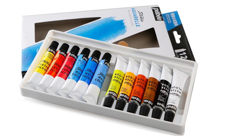 Pebeo studio aquarelle akvareller akvarel maling sæt 12ml rør 12 farver 18 farver 24 farver