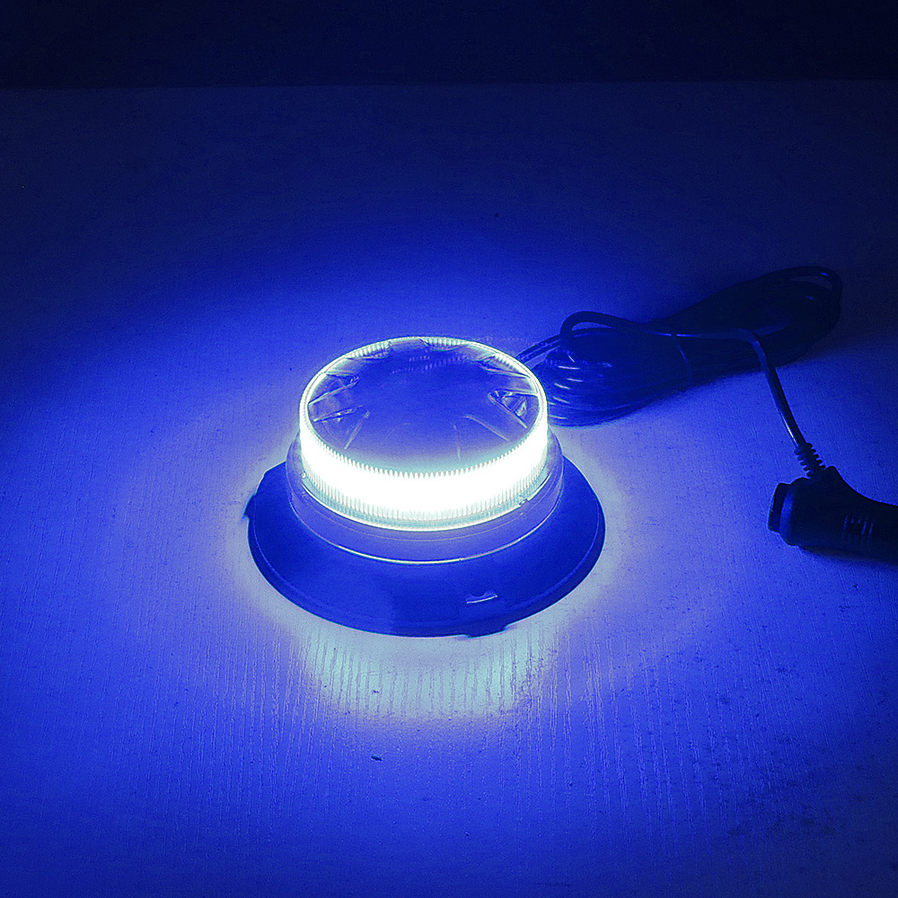 Luz LED estroboscópica de emergencia azul con Base magnética, luz de advertencia de peligro intermitente para techo de policía de coche, lámpara de baliza de seguridad para vehículo de 12V/24V