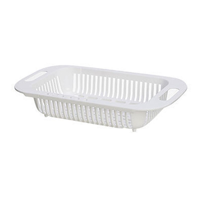 Strong Adjustable Kitchen Sink Rack Dish Drying Rack Over Sink Dry Drainers Plastic Foldable Kitchen Shelf: white