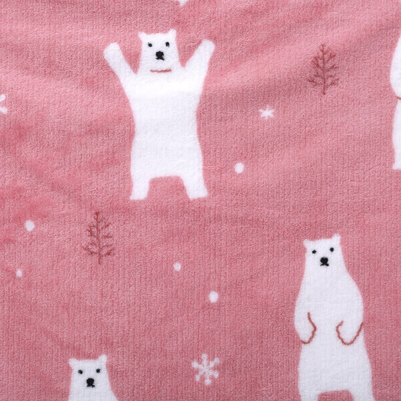 Blød flannel sød isbjørn tegneserie børn komfortabelt sovende tæppe efteråret lur quilt