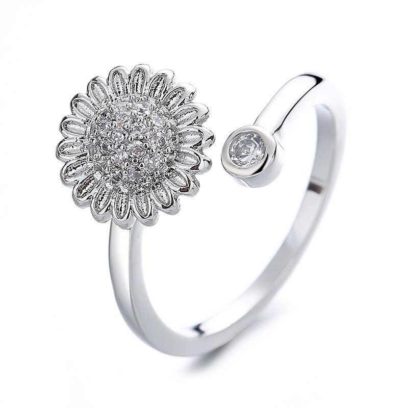 Vrij Draaien Vlinder Ringen Voor Vrouwen Zirkoon Crystal Spinner Fidget Ring Anti Stress Angst Ringen Vintage Sieraden Bague: 8