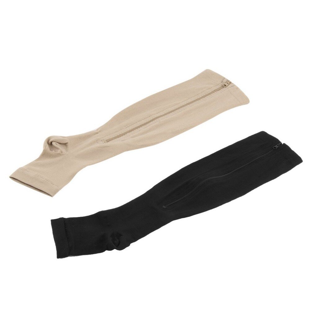 Women Charming Slimming Zippered Compression Socks Leg Support Knee Open Toe Thigh Leg Stocking Comfortable Leg Burn