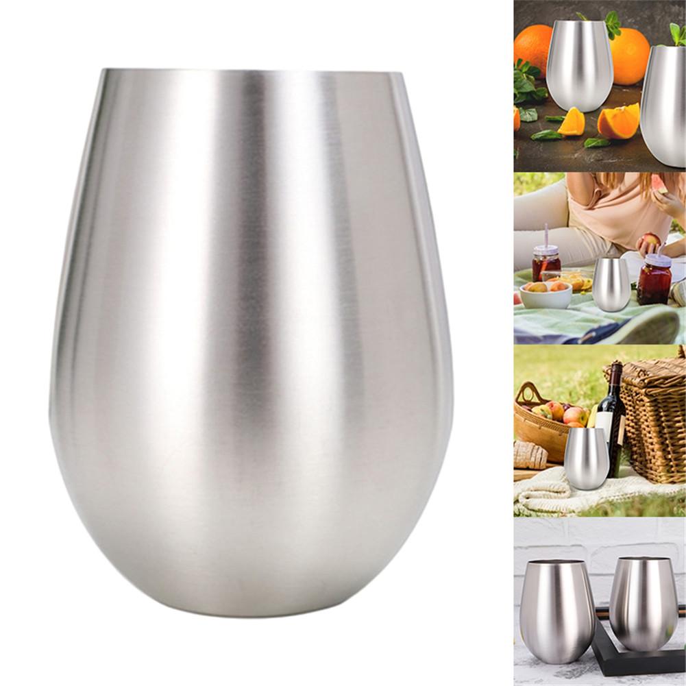18 Oz Stainless Steel Wine Glass Shatterproof Metal Whiskey Glass Resistant Drinking Glass For Picnic Party: Default Title