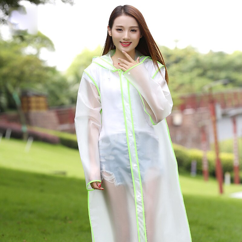 Hooded Transparent Rain Coat PVC Vinyl Waterproof Raincoat Outdoor Travel Runway Hooded Poncho Rain Coats Ladies Rainwear: 04 / M