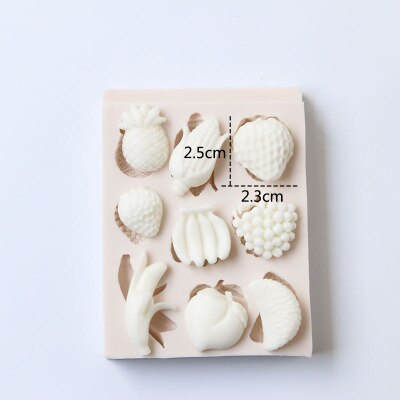fondant cake deocorating tool silicone cake mold strawberry 3d fruit sugar gum paste pastry silicon chocolate mould: Light Yellow