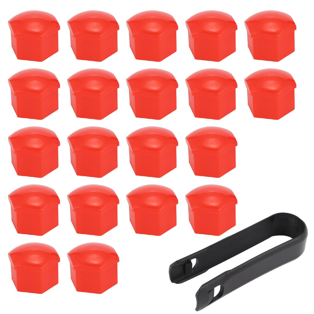 Silikone bil bolt hætter 20 stk/pose 17mm 19mm 21mm bil bolt caps hjulmøtrikker silikone covers praktisk nav skruelåg beskytter: Rød