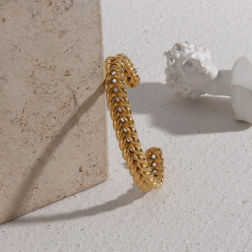 Braccialetti larghi del braccialetto del grano aperto del polsino dell'acciaio inossidabile di 10MM per il braccialetto alla moda dei gioielli del partito dell'olio gocciolante di colore delle donne