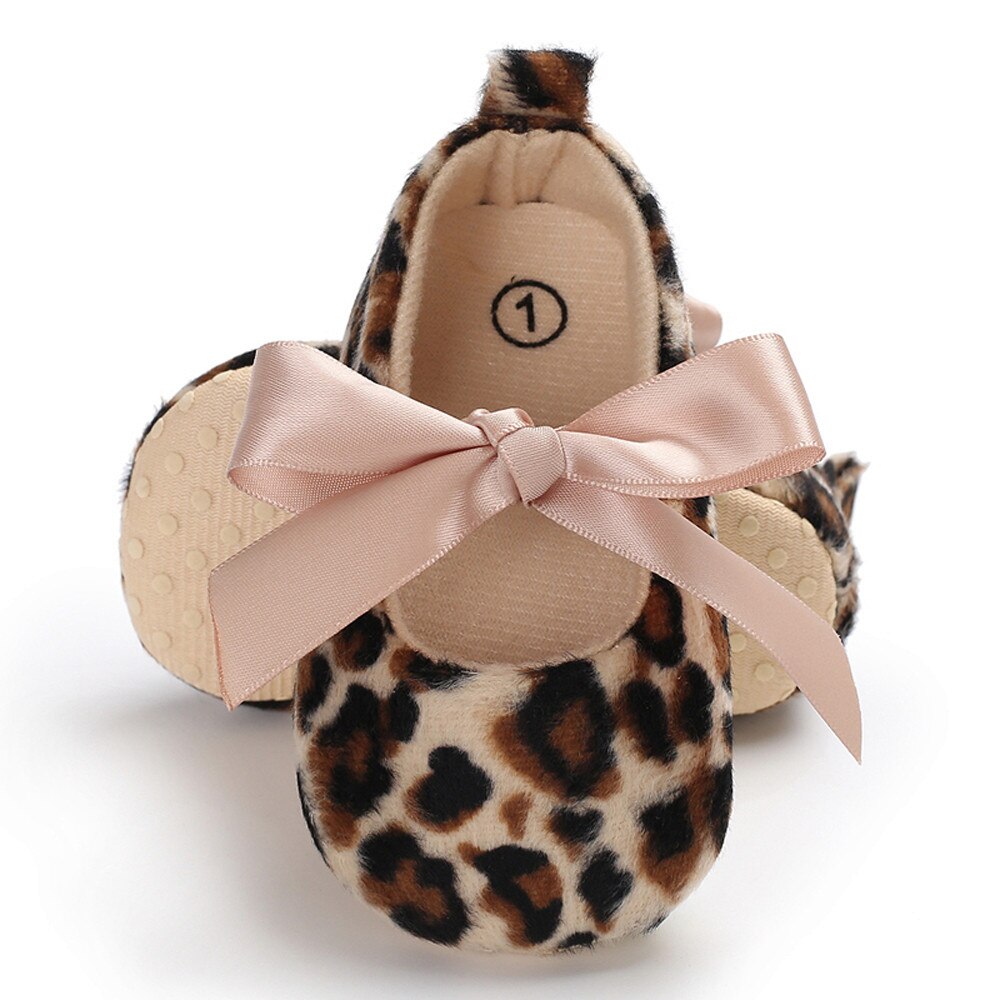 Toddler Cute Girl Leopard Print Tie Soft Newborn Anti-slip Baby Shoes Leopard Print Newborn Anti-slip Classic Sports Sneakers