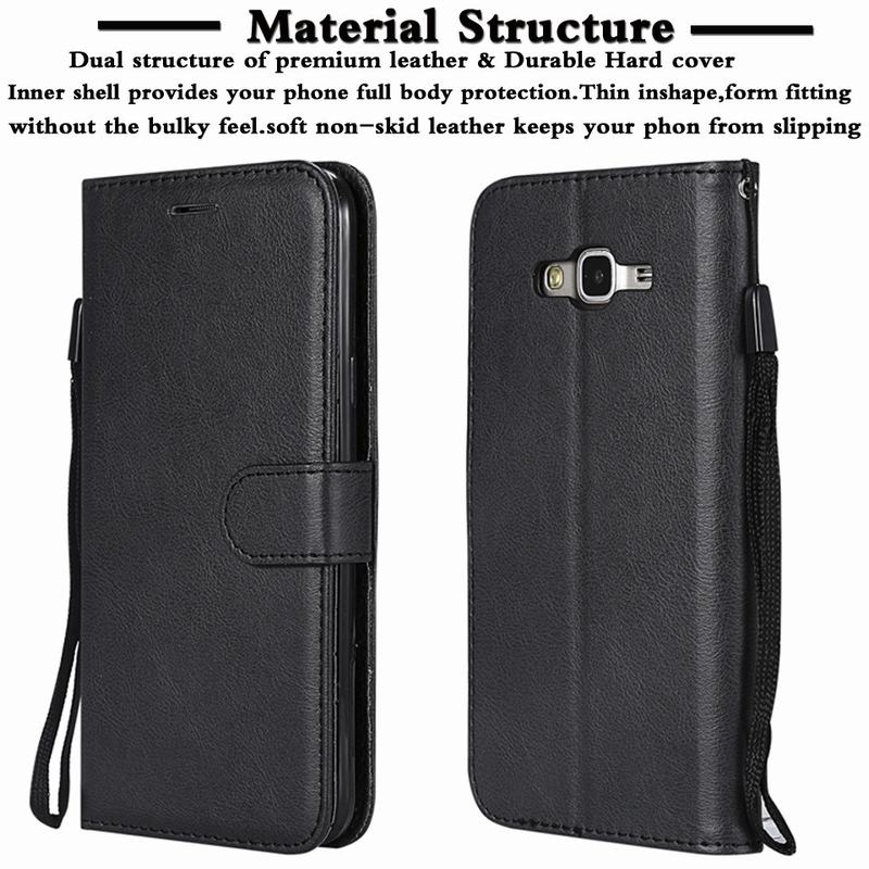 Funda de cuero con tapa para Samsung Galaxy J7, carcasa de lujo con tarjetero para Samsung Galaxy J7 J710 J710F