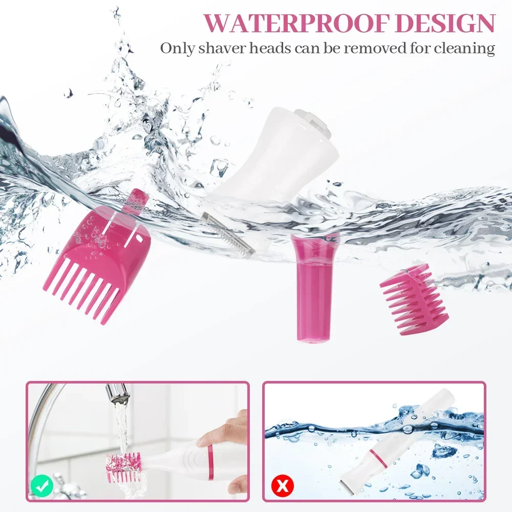 Afeitadora eléctrica 5 en 1 para mujer, máquina de afeitar femenina, Mini recortadora de afeitar, maquinilla de afeitar multifunción para cejas y axilas