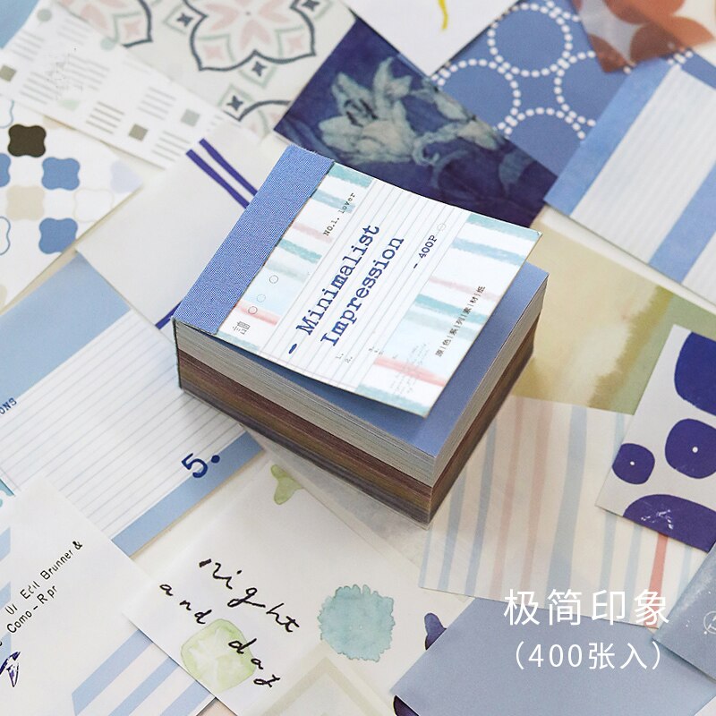 400pcs Mini Old book INS Style Material Paper Junk Journal Planner Craft Paper Scrapbooking Vintage Decorative DIY Craft Paper: D