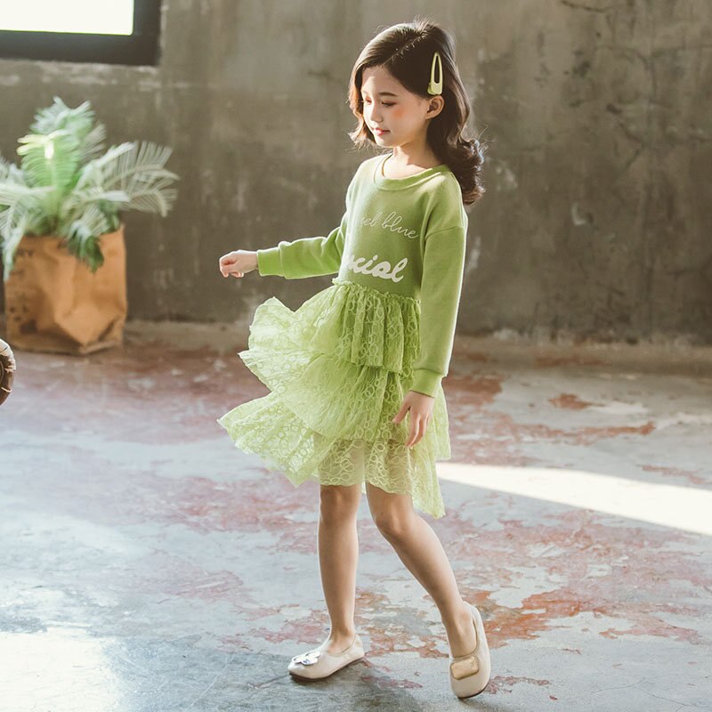 Girl Clothing Long Pink Sweatshirts Dresses for Girls Spring Fall Casual Long Sleeve Layered Clothes for Girls Age 8 12Y