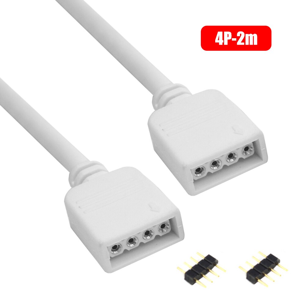 4Pin/5Pin Light Strip Extension Cable White LED Lamp Bar Extension Wire for 3528 5050 RGB/5050 RGBW LED Connector: 2m / 5P