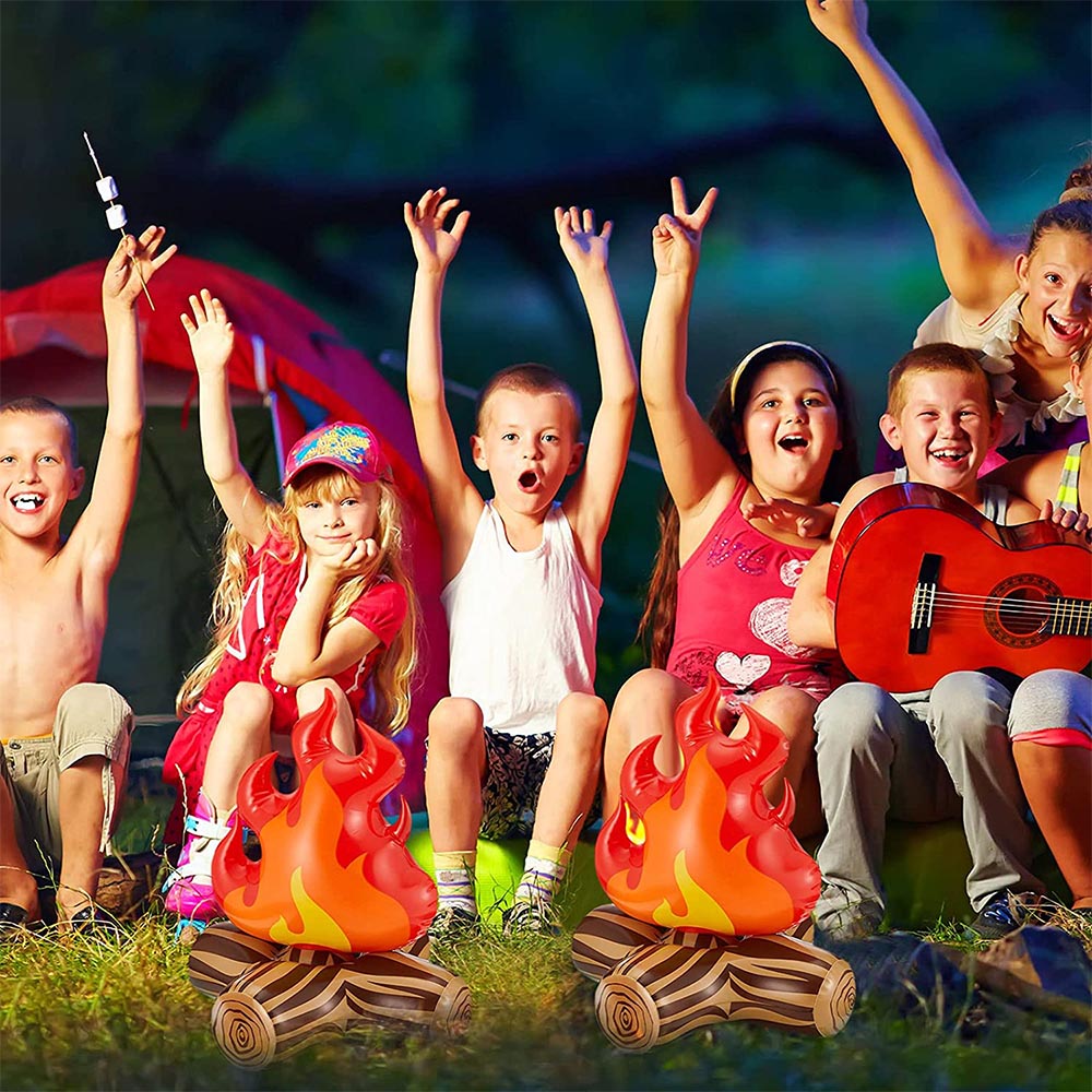 Feu de camp gonflable en PVC, flamme artificielle, accessoire de Camping, décorations de fête de feu de camp, camion de pompier, fournitures de fête d'anniversaire