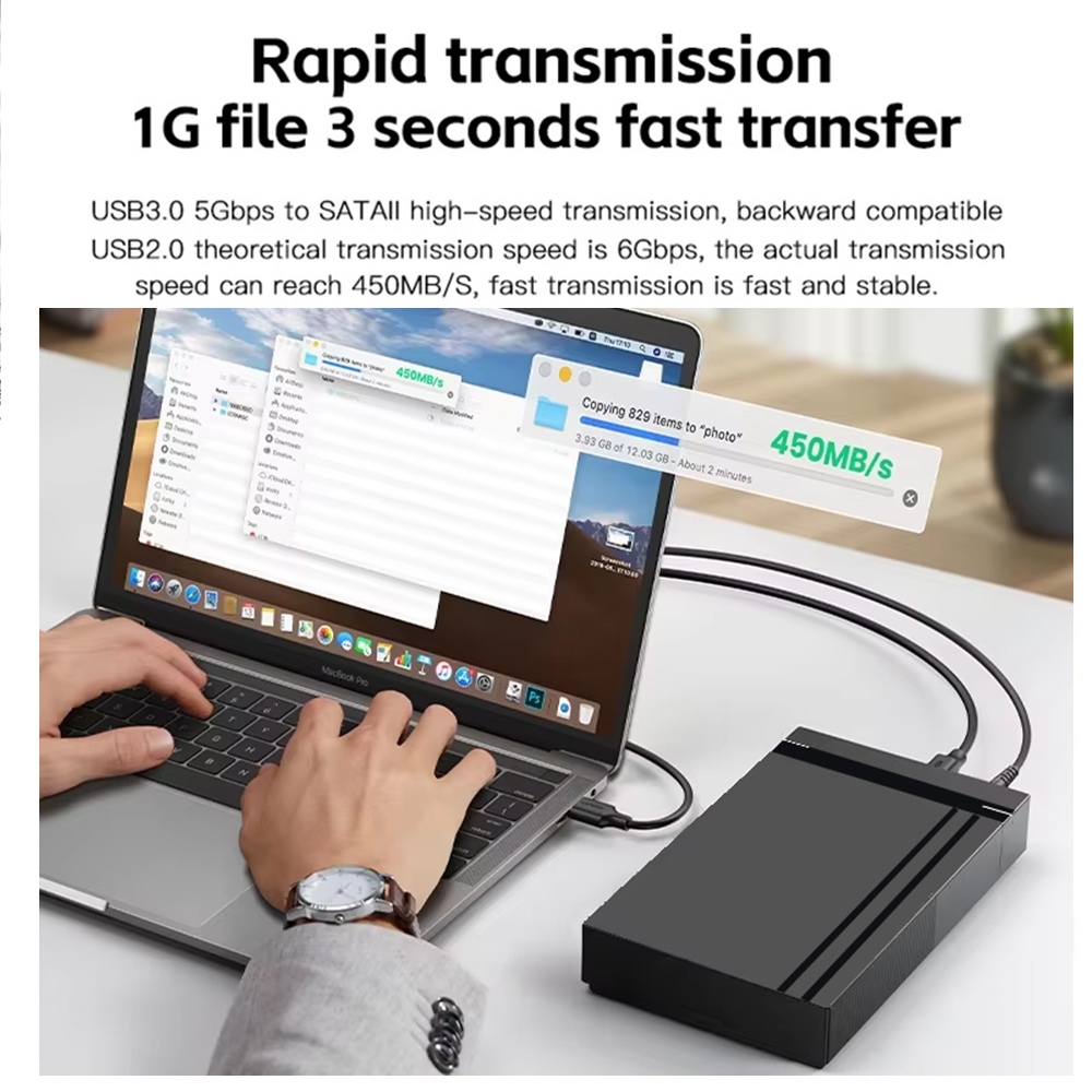 Obudowa dysku twardego 3,5 cala SATA na USB 3.0 adapter 5 Gb/s Zewnętrzny dysk twardy Obudowa szybkiego dysku twardego 2,5" 3,5" SSD robić komputera PC