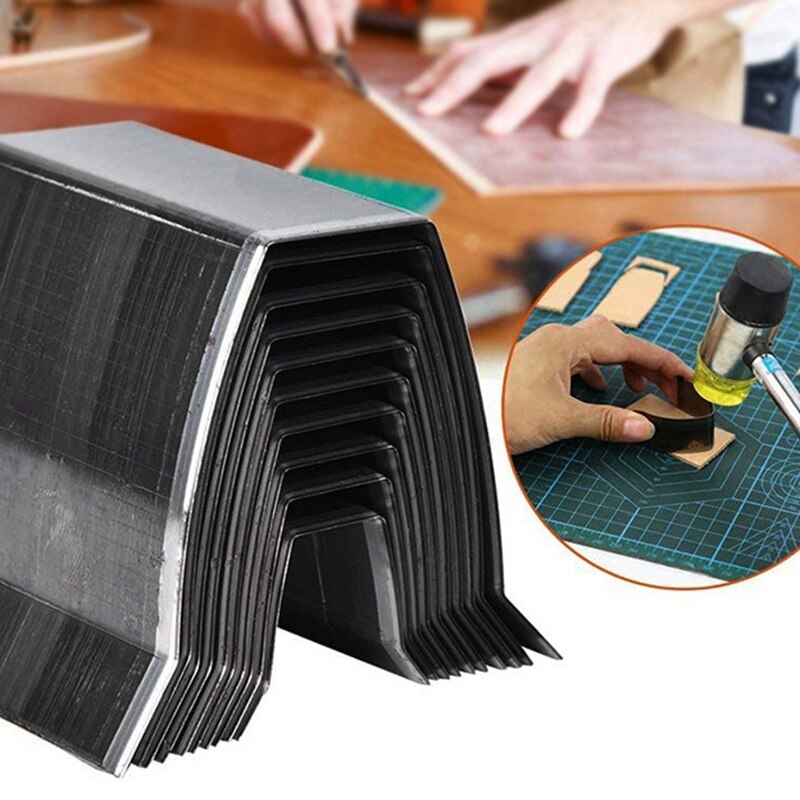 10 stuks leergereedschap, snij- en stansgereedschap, riemuiteinde, plat uiteinde, stansvorm, doe-het-zelf voor handgemaakte producten (plat uiteinde)