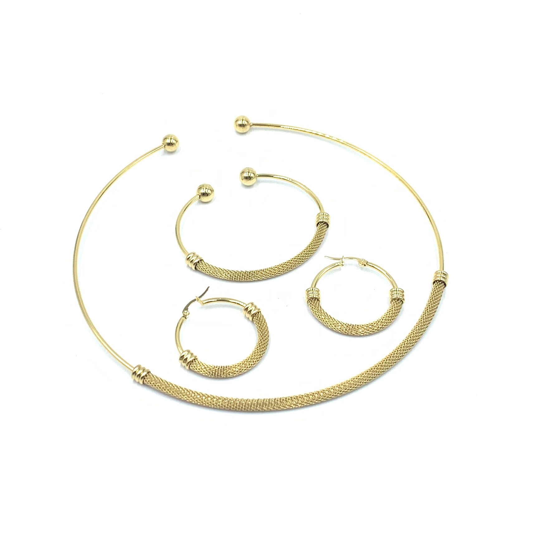 Ensemble de bijoux en acier inoxydable pour femmes, chaînes, colliers couleur or, , collection