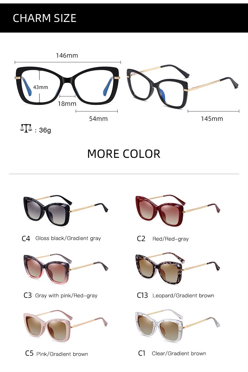 Gafas de sol con imán polarizado para mujer, lentes graduadas para miopía, montura con Clip,