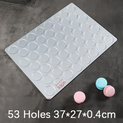 Kulstofstål bageplade 35/53 huller macarons madlavning bagemåtte bageplade non stick bageplader ovn bageware bageplade: 53 hullers sølv