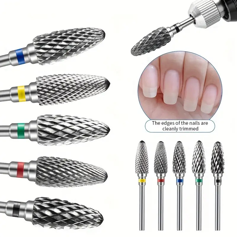 Brocas de carburo de tungsteno para uñas, accesorios de taladro eléctrico para manicura, fresas para quitar esmalte de uñas en Gel, herramientas para uñas Efiles