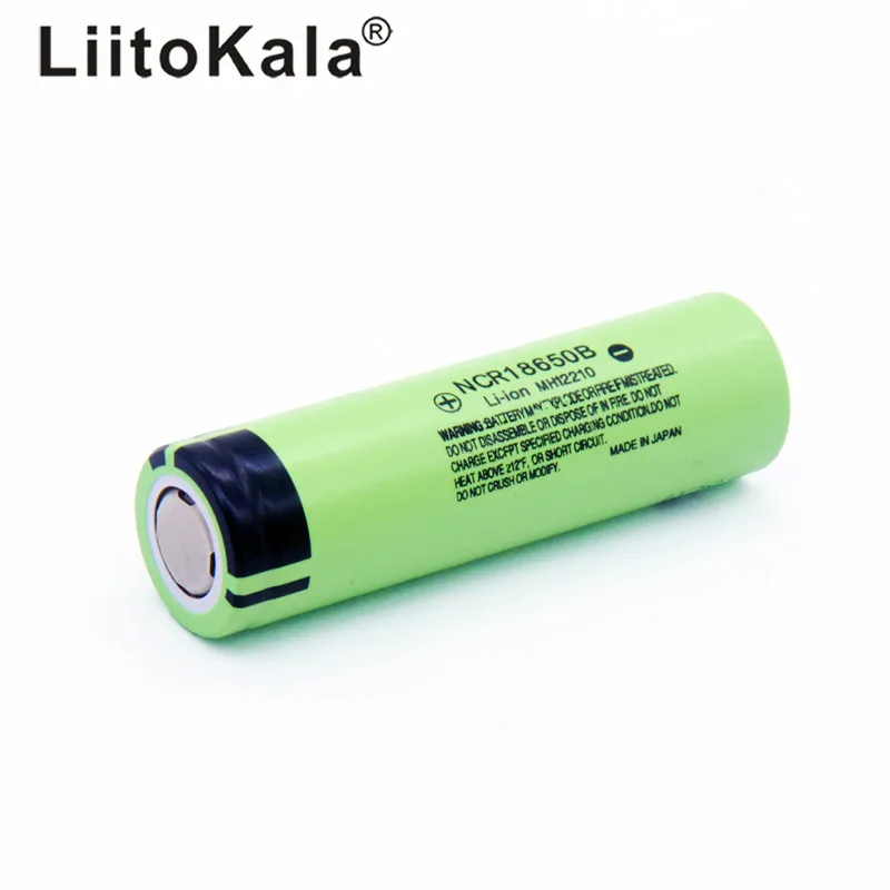 LiitoKala Original NCR18650B 3.7V 18650 Litium Uppladdningsbart Batteri 3400mAh - 1-10 Enheter - För Ficklampor, Elverktyg, Leksaker