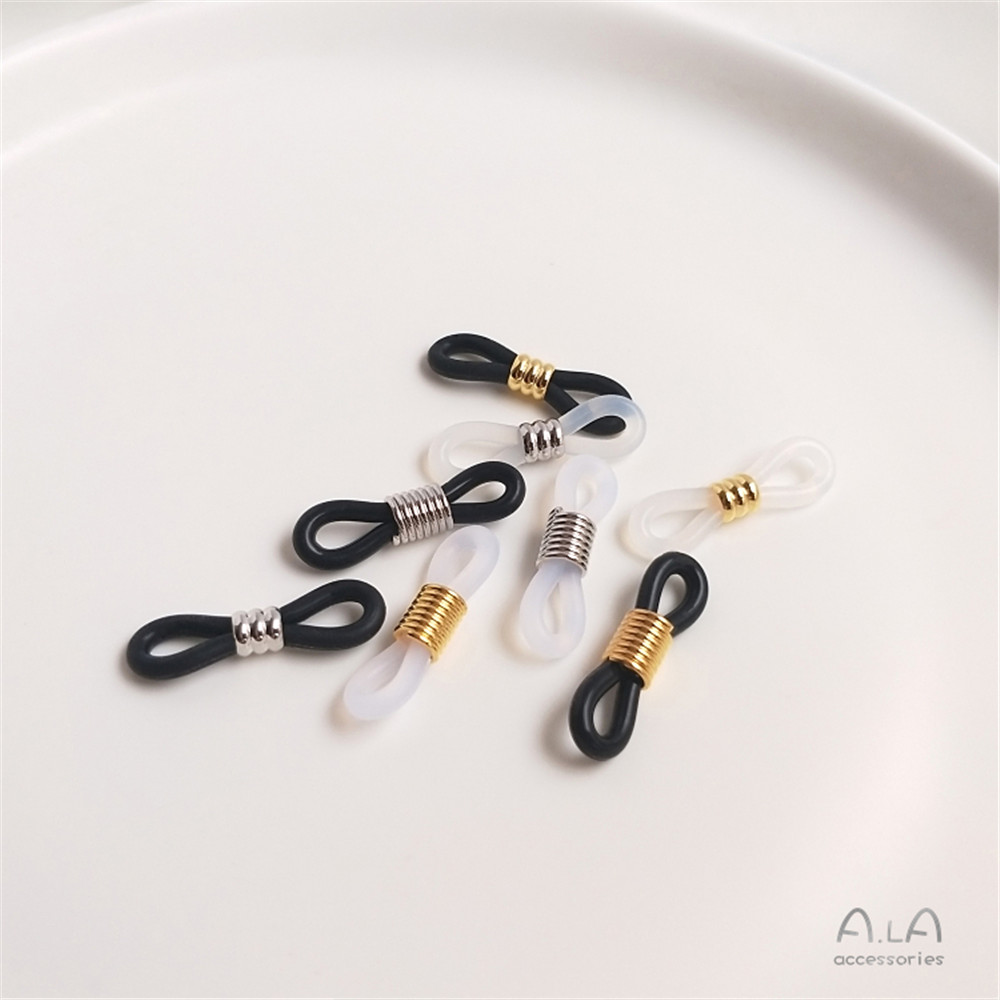 Koper Verguld Antislip Silicagel Ring 8 Knop Handmatige Diy Glazen Ketting Vrouwelijke Hals Touw Ketting Zonnebril accessoires