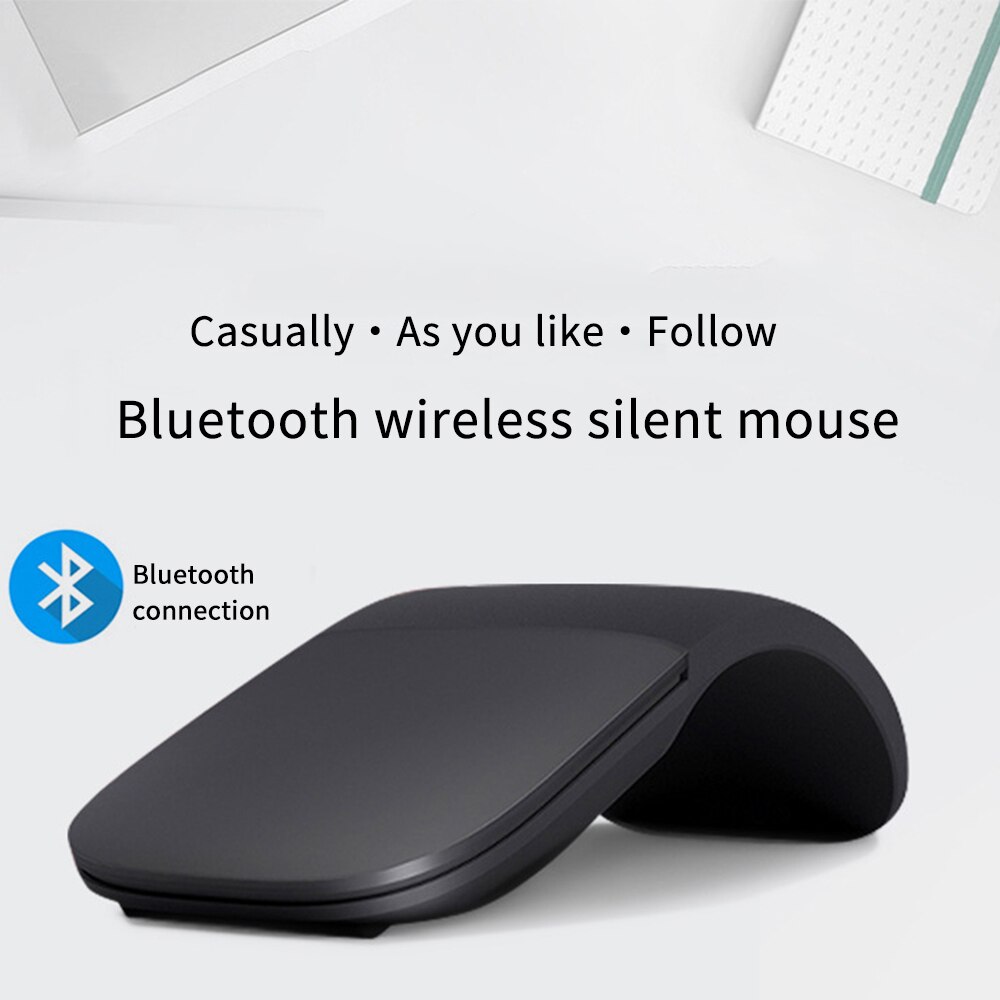 Folding WirelessMouse Portable Bluetooth Computer Mouse Arc Touch Mouse Ultra-Thin Optical Gaming Folding Mouse Laptop USB Mouse