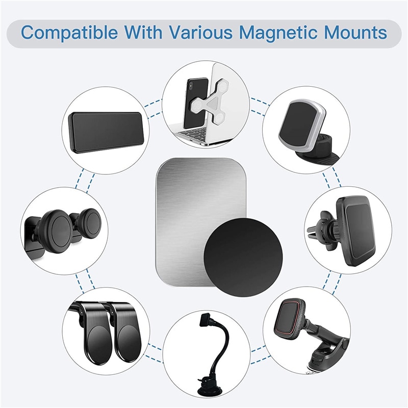 Dunne Metalen Plaat Schijf Voor Magnetische Auto Telefoon Houder Ijzeren Plaat Sticker Schijf Voor Magneet Tablet Bureau Telefoon Auto Mount Rond