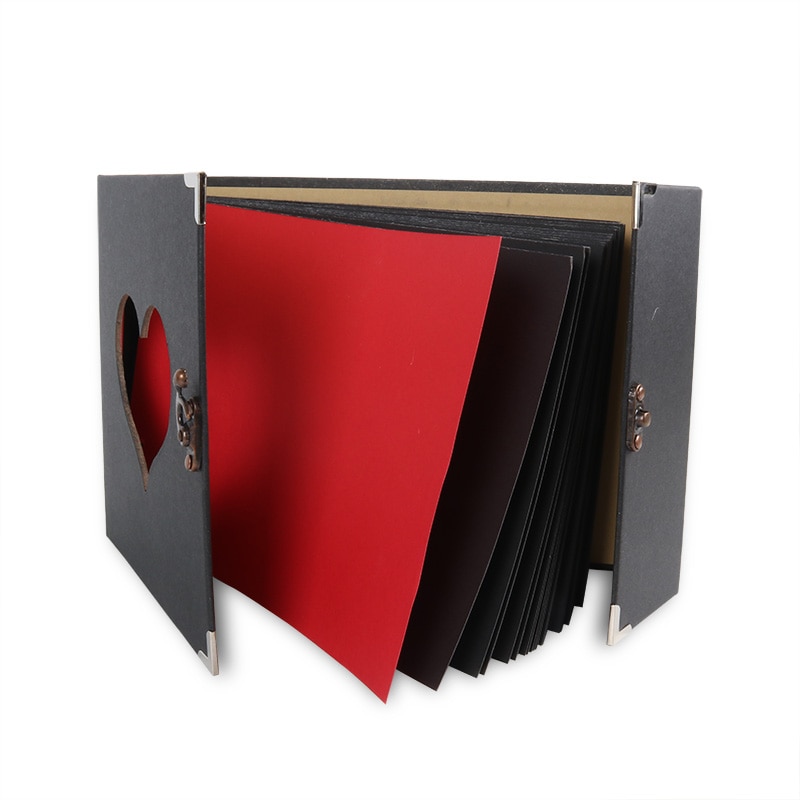 30 páginas preto bege scrapbook artesanal diy família álbum hallow coração memória álbum de fotos para o natal casamento dia dos namorados presente