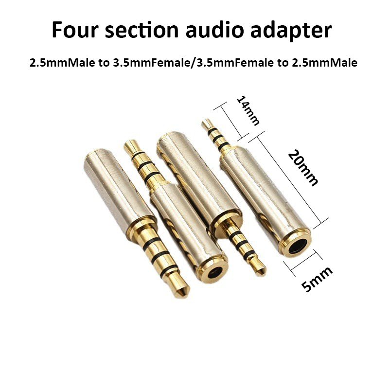 3.5/2.5mmMale to 2.5/3.5mmFemale Jack Stereo Connector Coupler Adapter Audio Cable Extension For MP3 DVD Headphone Car.